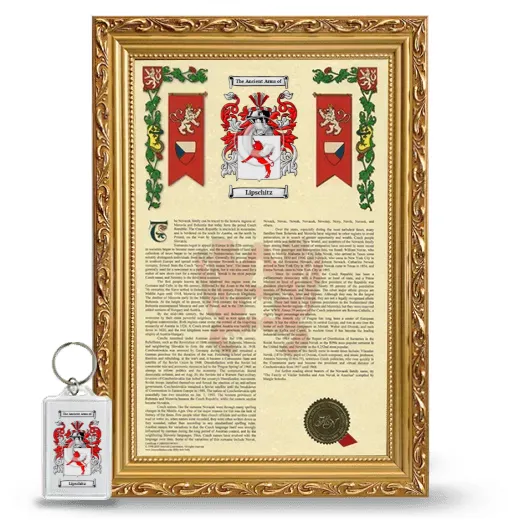 Lipschitz Framed Armorial History and Keychain - Gold