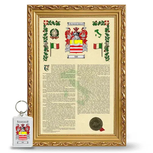Lisi Framed Armorial History and Keychain - Gold
