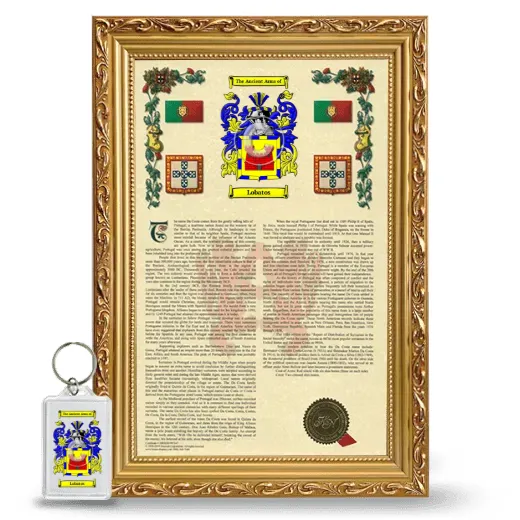 Lobatos Framed Armorial History and Keychain - Gold