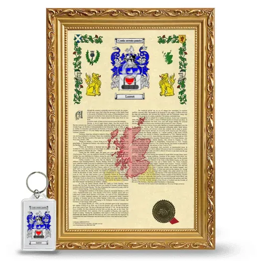Locert Framed Armorial History and Keychain - Gold