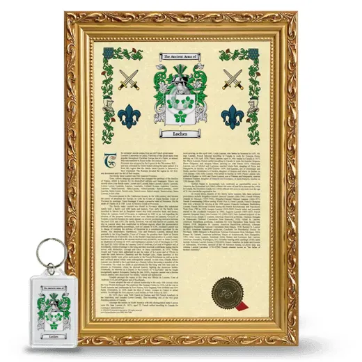 Loches Framed Armorial History and Keychain - Gold