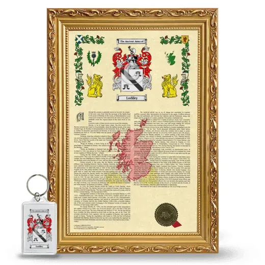 Lockley Framed Armorial History and Keychain - Gold