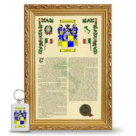 Lodesani Framed Armorial History and Keychain - Gold