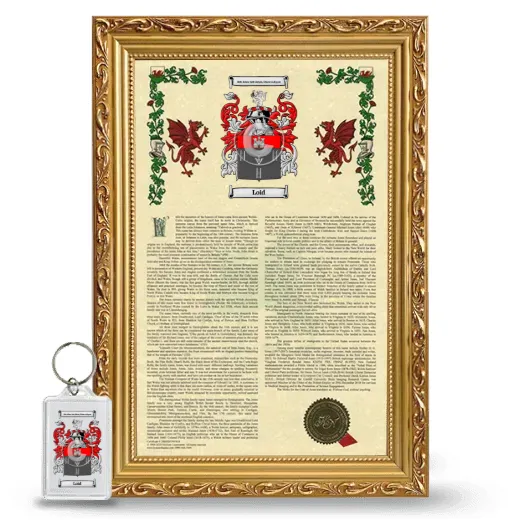 Loid Framed Armorial History and Keychain - Gold