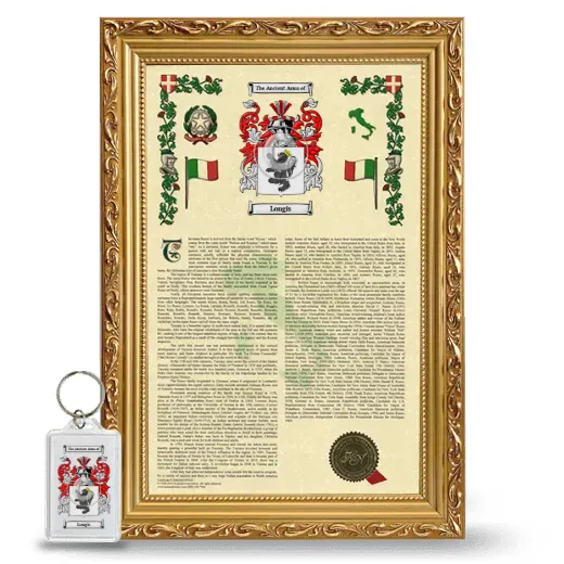 Longis Framed Armorial History and Keychain - Gold