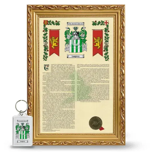Longway Framed Armorial History and Keychain - Gold