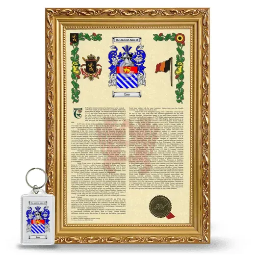 Loo Framed Armorial History and Keychain - Gold