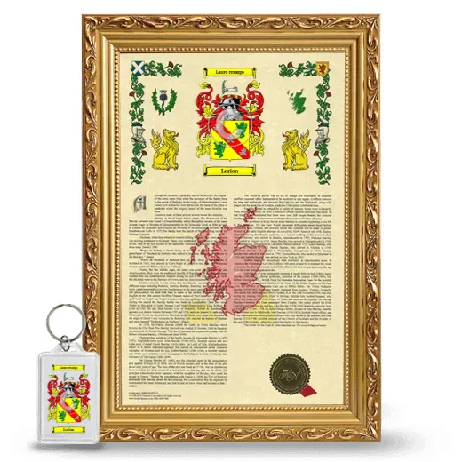 Lorion Framed Armorial History and Keychain - Gold