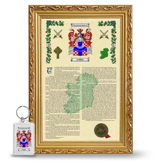 Lorkins Framed Armorial History and Keychain - Gold
