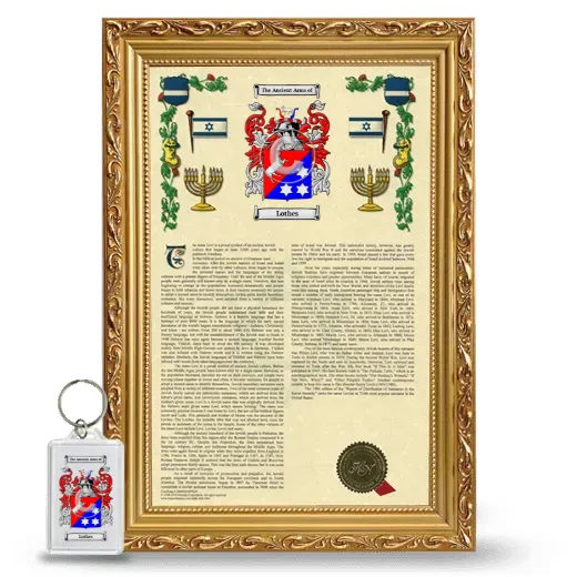 Lothes Framed Armorial History and Keychain - Gold