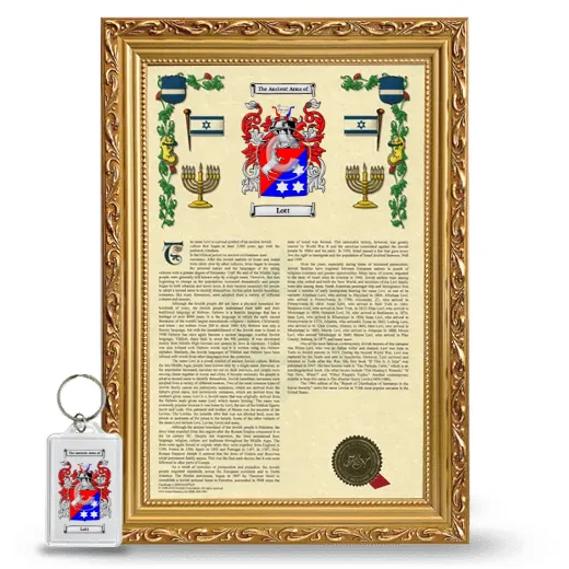 Lott Framed Armorial History and Keychain - Gold