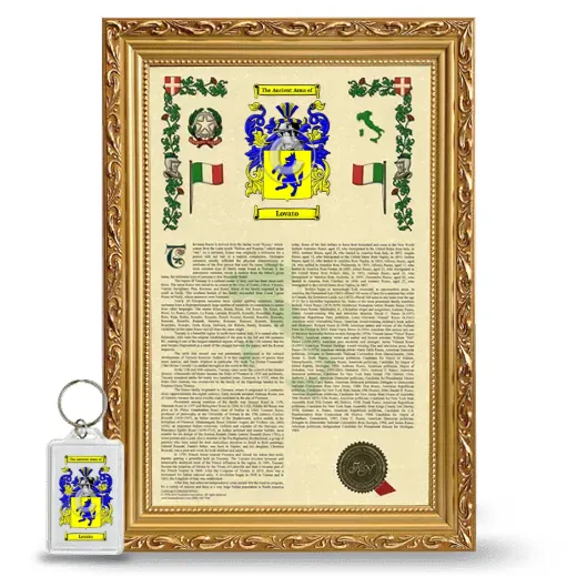 Lovato Framed Armorial History and Keychain - Gold
