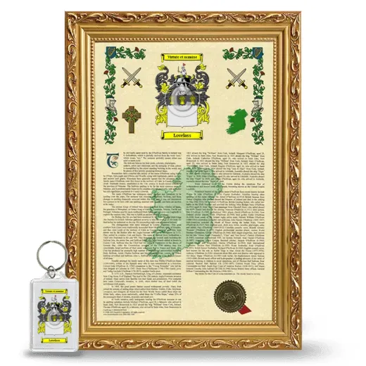 Lovelass Framed Armorial History and Keychain - Gold