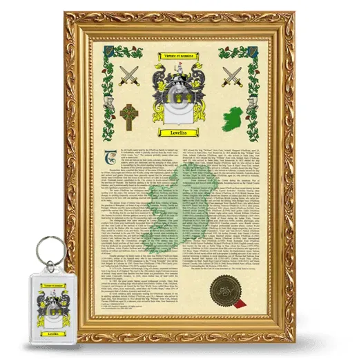 Loveliss Framed Armorial History and Keychain - Gold