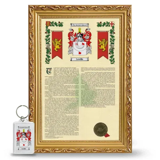 Lovellis Framed Armorial History and Keychain - Gold