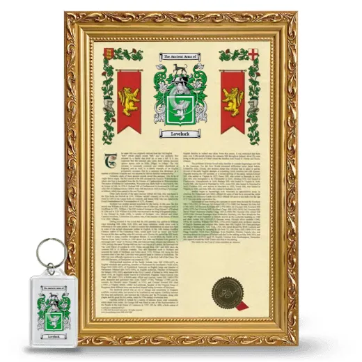 Loveluck Framed Armorial History and Keychain - Gold