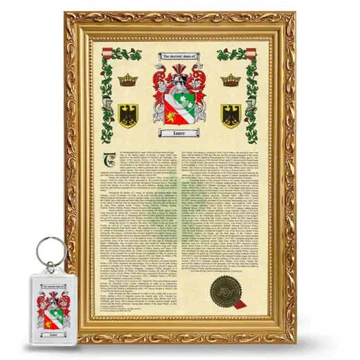 Lozer Framed Armorial History and Keychain - Gold