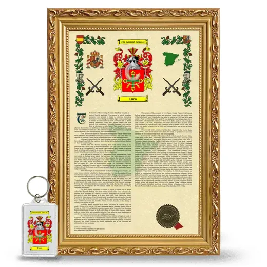 Luco Framed Armorial History and Keychain - Gold