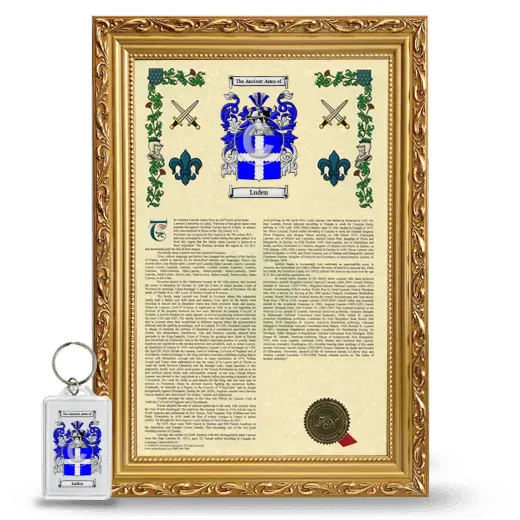 Luden Framed Armorial History and Keychain - Gold