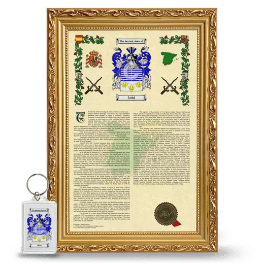 Luisi Framed Armorial History and Keychain - Gold