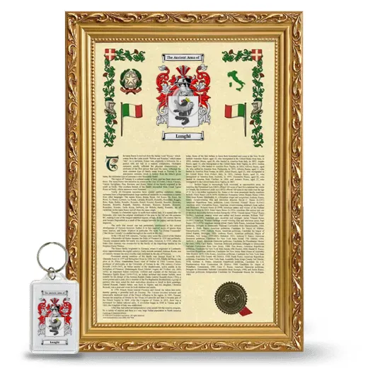 Lunghi Framed Armorial History and Keychain - Gold