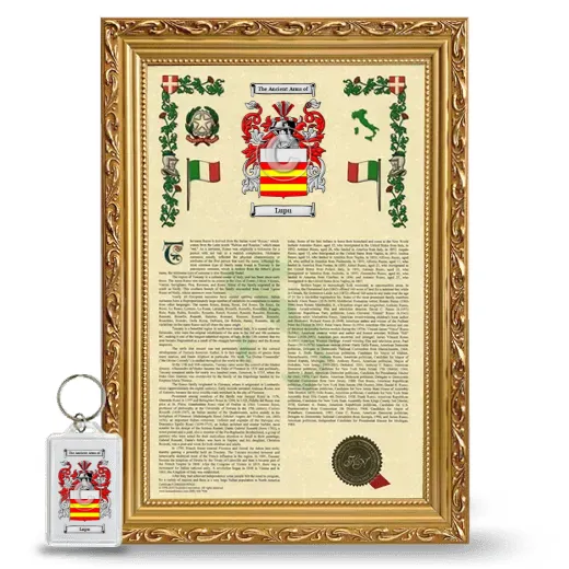 Lupu Framed Armorial History and Keychain - Gold
