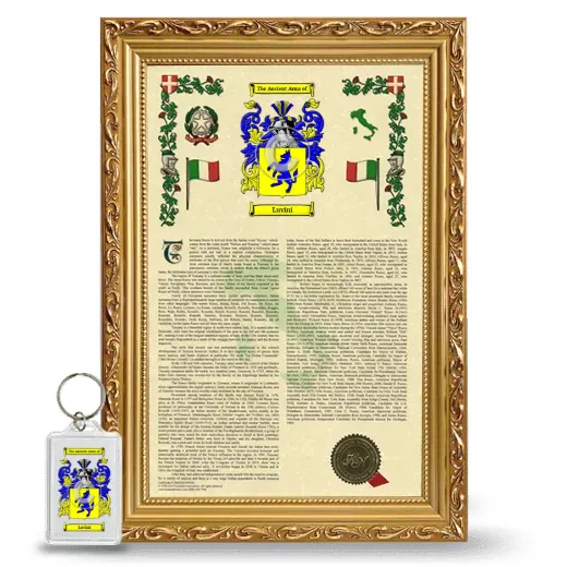 Luvini Framed Armorial History and Keychain - Gold