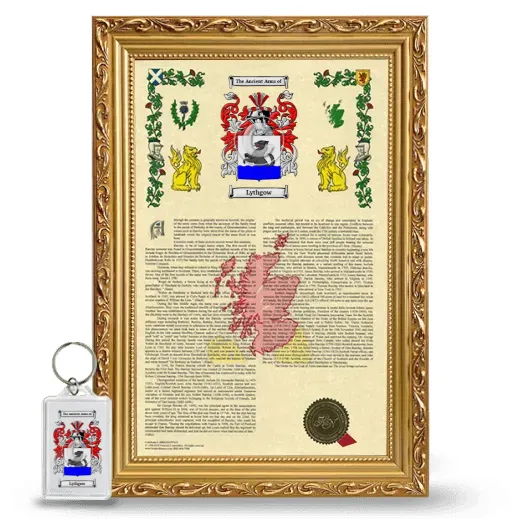 Lythgow Framed Armorial History and Keychain - Gold