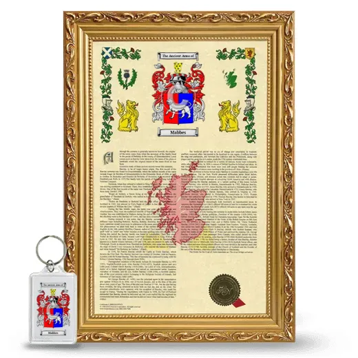 Mabbes Framed Armorial History and Keychain - Gold
