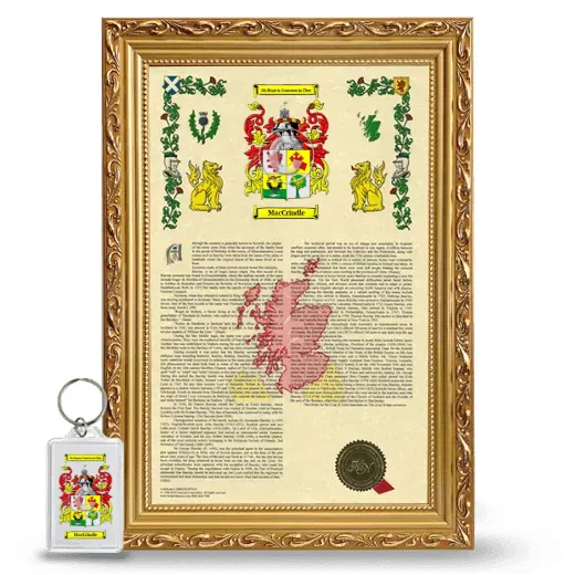 MacCrindle Framed Armorial History and Keychain - Gold