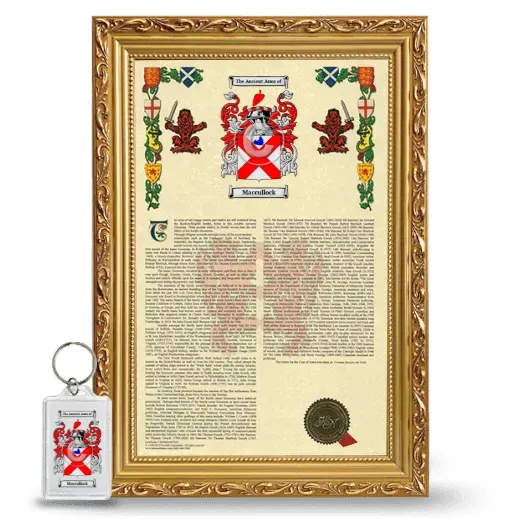 Maccullock Framed Armorial History and Keychain - Gold