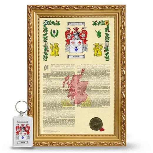 MacGal Framed Armorial History and Keychain - Gold