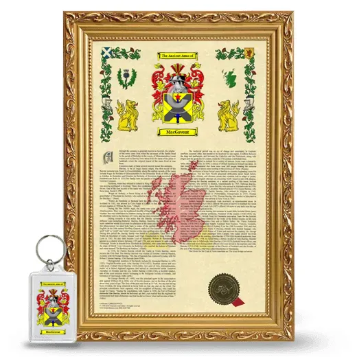 MacGovent Framed Armorial History and Keychain - Gold