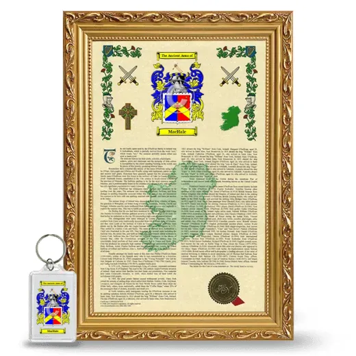 MacHale Framed Armorial History and Keychain - Gold