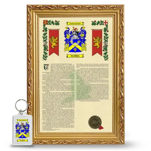 Macilduin Framed Armorial History and Keychain - Gold