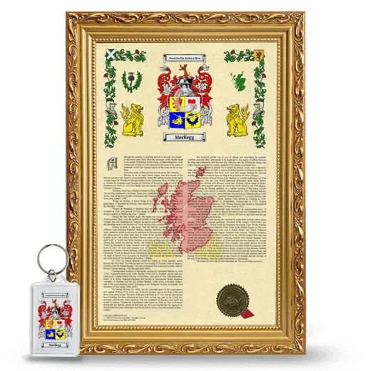 MacKegg Framed Armorial History and Keychain - Gold