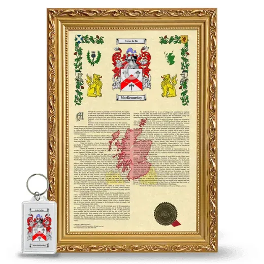 MacKenneday Framed Armorial History and Keychain - Gold