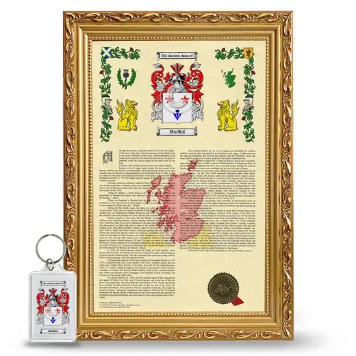 MacKol Framed Armorial History and Keychain - Gold
