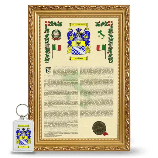 Maffione Framed Armorial History and Keychain - Gold
