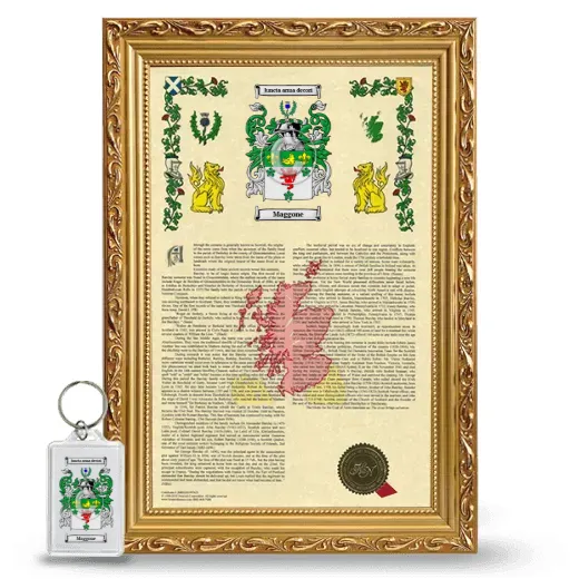 Maggone Framed Armorial History and Keychain - Gold