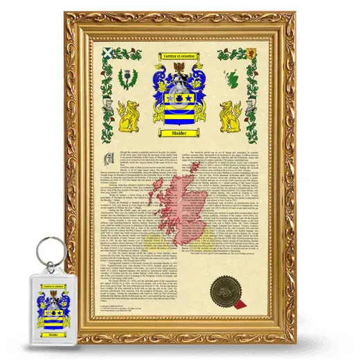 Maider Framed Armorial History and Keychain - Gold