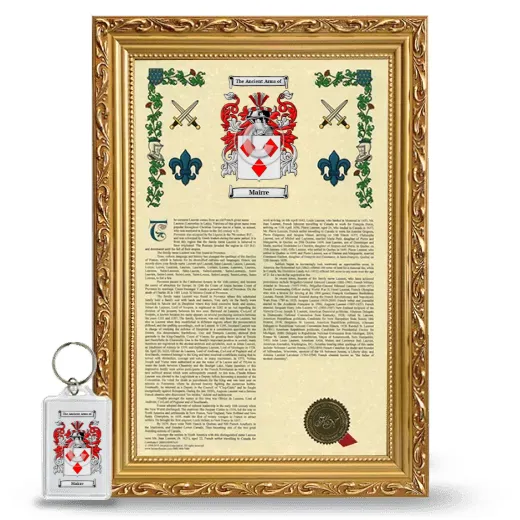 Mairre Framed Armorial History and Keychain - Gold
