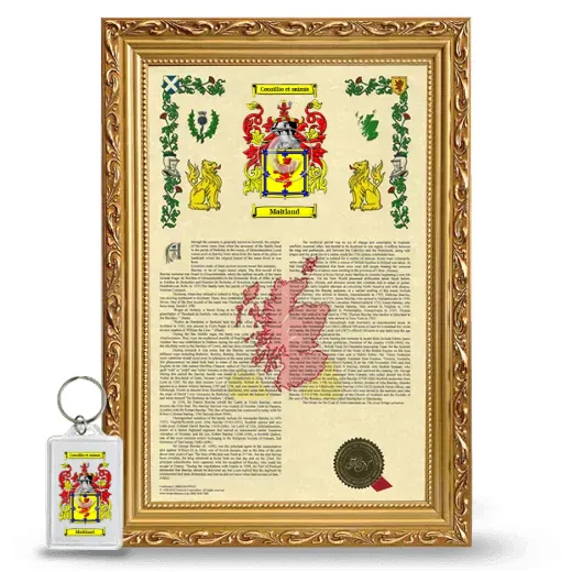 Maitland Framed Armorial History and Keychain - Gold