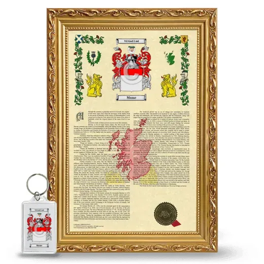 Mame Framed Armorial History and Keychain - Gold