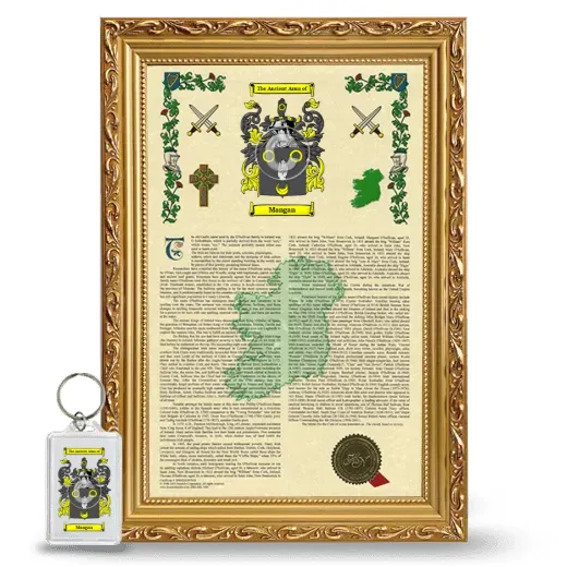 Mangan Framed Armorial History and Keychain - Gold