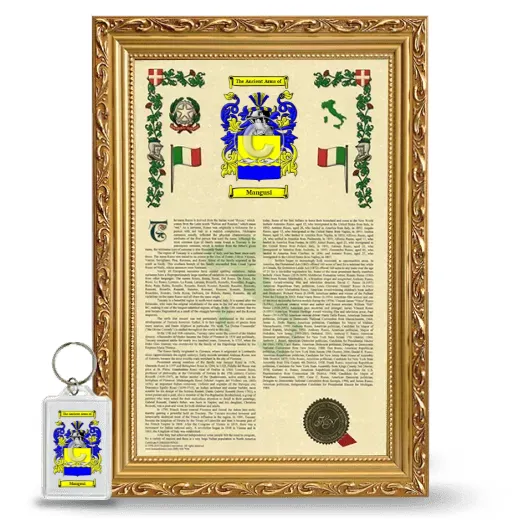 Mangusi Framed Armorial History and Keychain - Gold