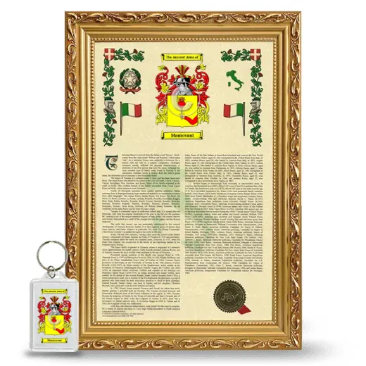 Mantovani Framed Armorial History and Keychain - Gold