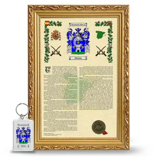 Marano Framed Armorial History and Keychain - Gold