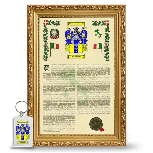 Marchisio Framed Armorial History and Keychain - Gold