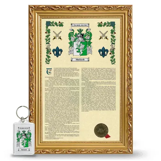 Marinack Framed Armorial History and Keychain - Gold